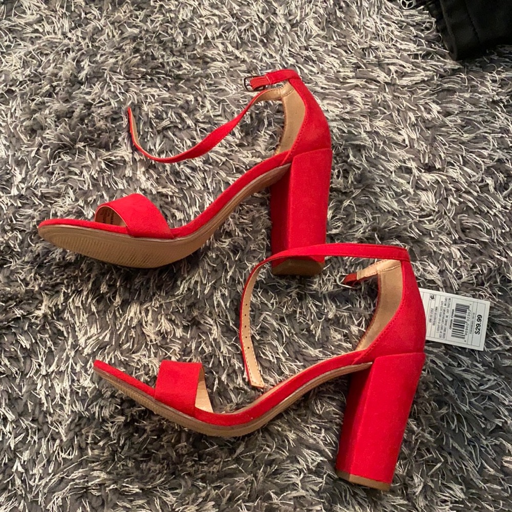A New Day red ankle strap heels NEW